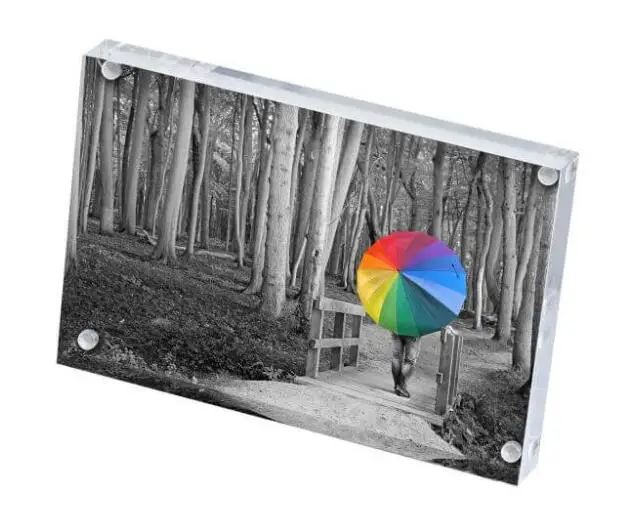 Заводская поставка логотип под заказ Магнитная акриловая рамка с металлическими задней крышкой