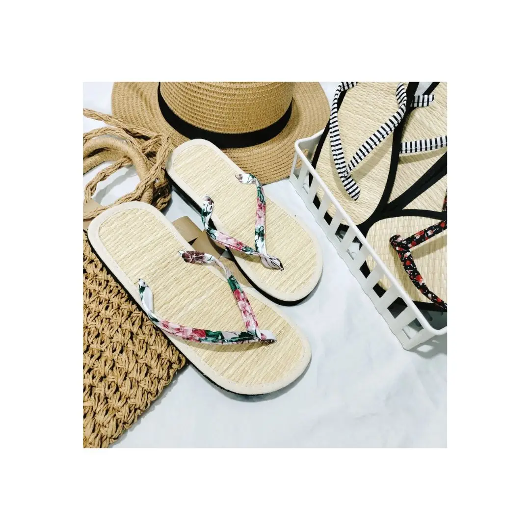 WHOLESALE NEW FASHION ECO-FRIENDLY FLIP FLOP 2024 NEW CREATIVE BEATIFUL DESIGN SEAGRASS SLIPPERS MADE IN VIETNAM