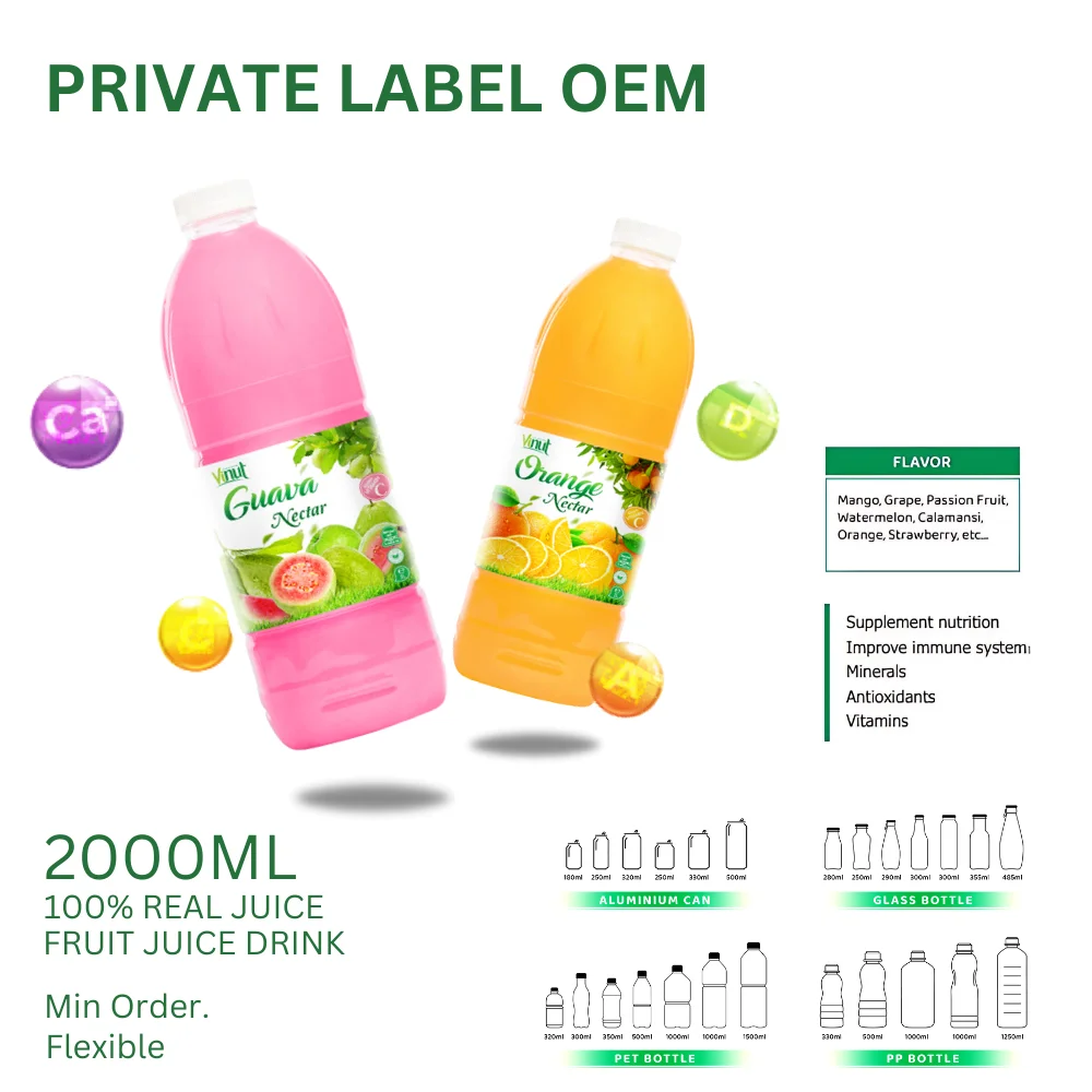 Manufacture Beverage - 100% High Quality Pure Strawberry Fruit Juice Drink 2 Liter Water Bottle - Free Sample - Private Label