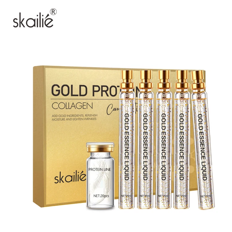 Hot Sale Water Soluble Collagen Line Facial Care Face Lift Line Anti-Wrinkle Gold Protein Peptide and Lift Thread