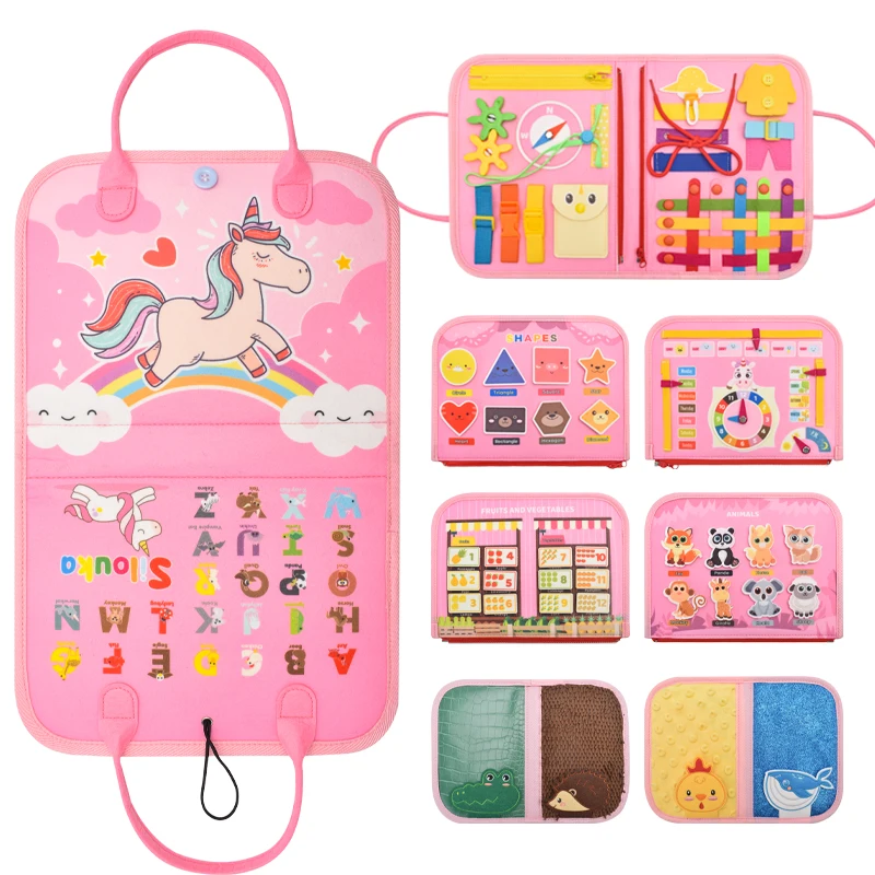 CE CPC  Busy Board Montessori Toys For Toddlers Foldable Sensory Toys Autism Toys Bag Design Toddler Activity Board