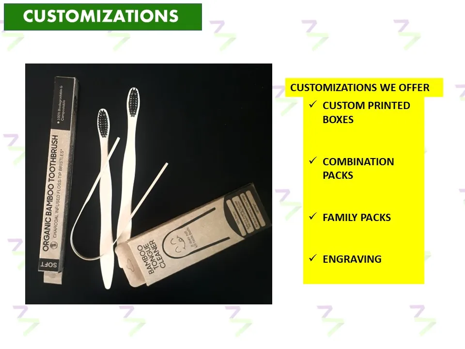 Bamboo Tooth brush 4 Pack family tooth brush eco friendly reusable