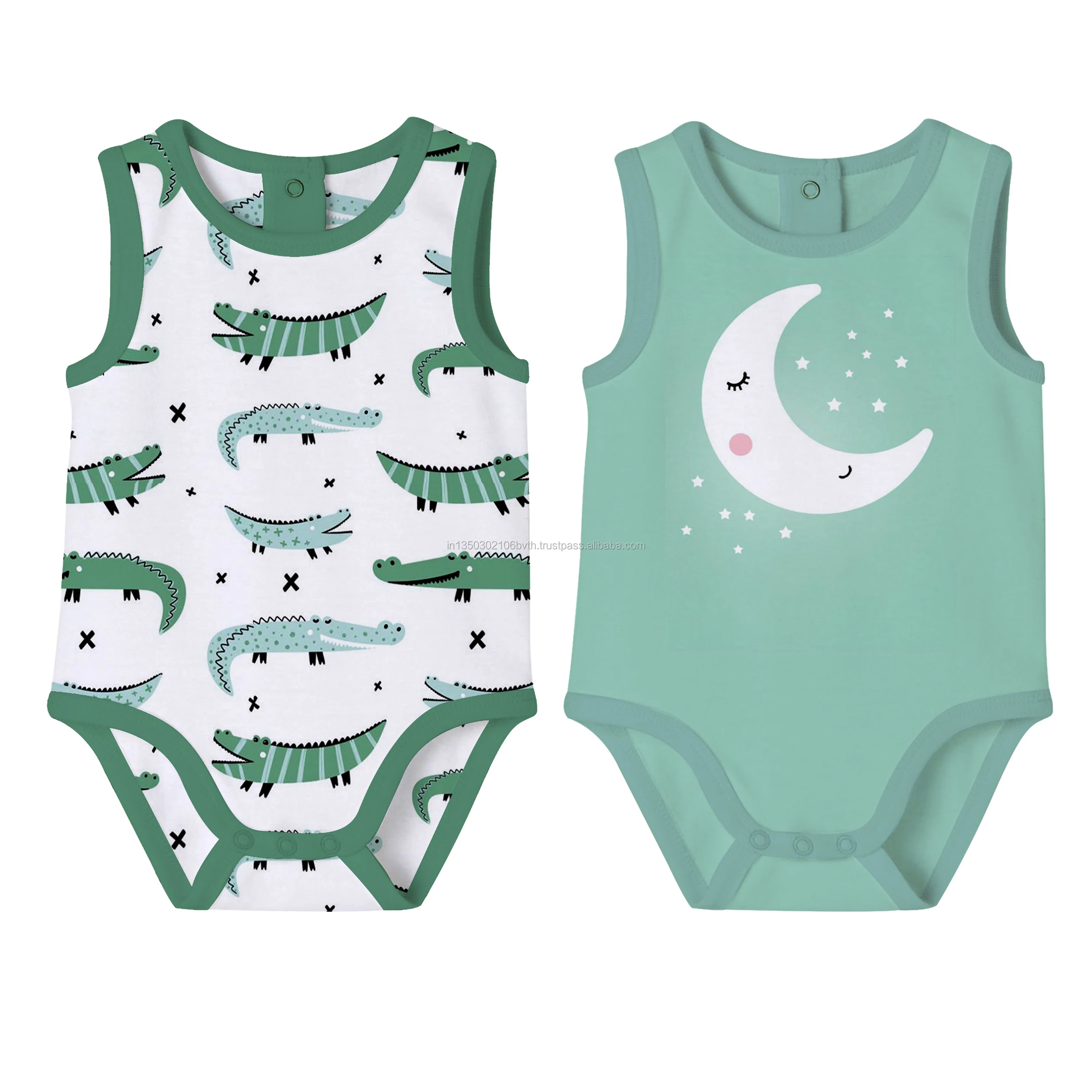 Premium Quality Unisex 100% Cotton Knitted Bamboo Fabric Romper Custom Size Print Pattern Baby Clothing 3 Years+ Export India