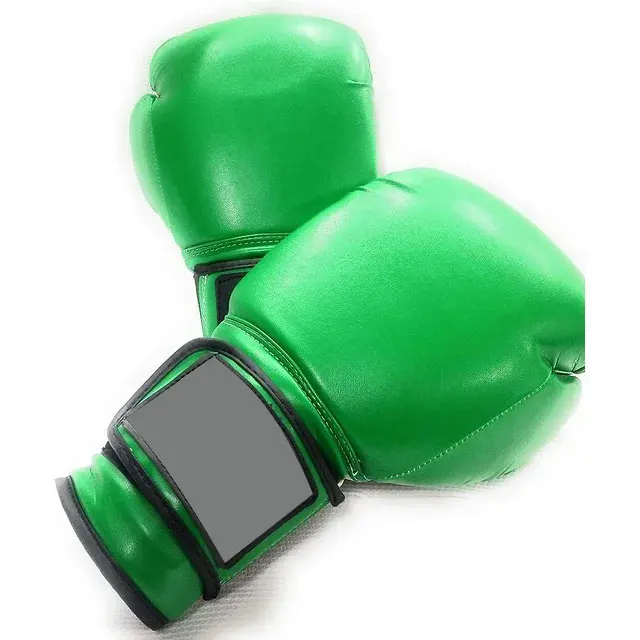 Wholesale Customized Export Quality Water Resistant Nylon Vinyl Green Lightweight boxing gloves