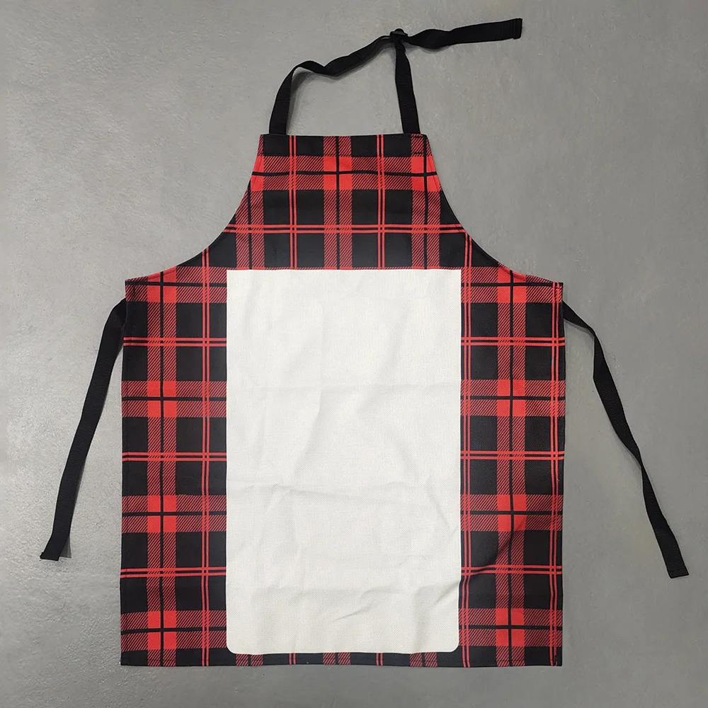Sublimation blank New product personalized pattern customized cotton linen checked apron