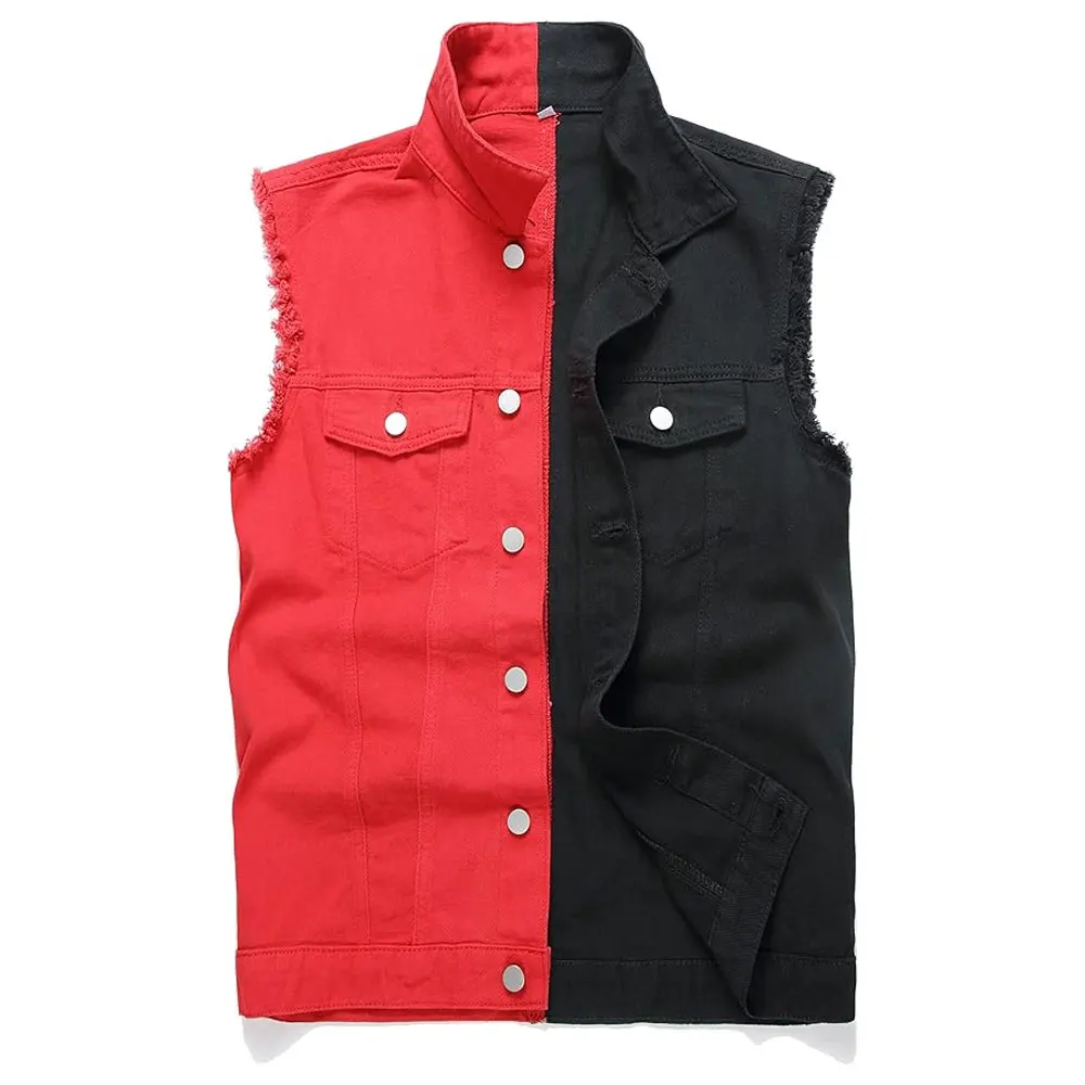 Premium New High Quality Oem Design Men Slim Denim Vest Jacket Sleeveless Jean Vest Casual Wear Denim Vest