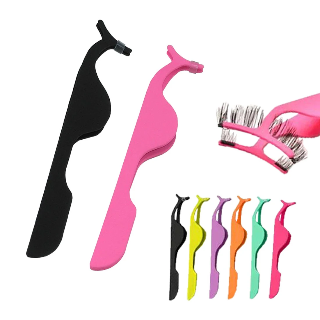 Customizable Color Stainless Steel False Eyelash Applicator High Quality Eyelash Extension Tweezers for Fake Eyelash Application