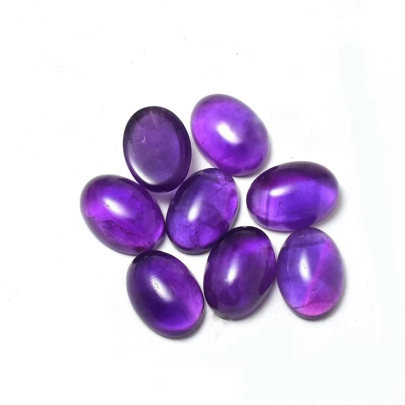 Purple Amethyst Cabochon Stone Oval Shape Amethyst Jewelry Making Bulk Supply Amethyst Cut Gems