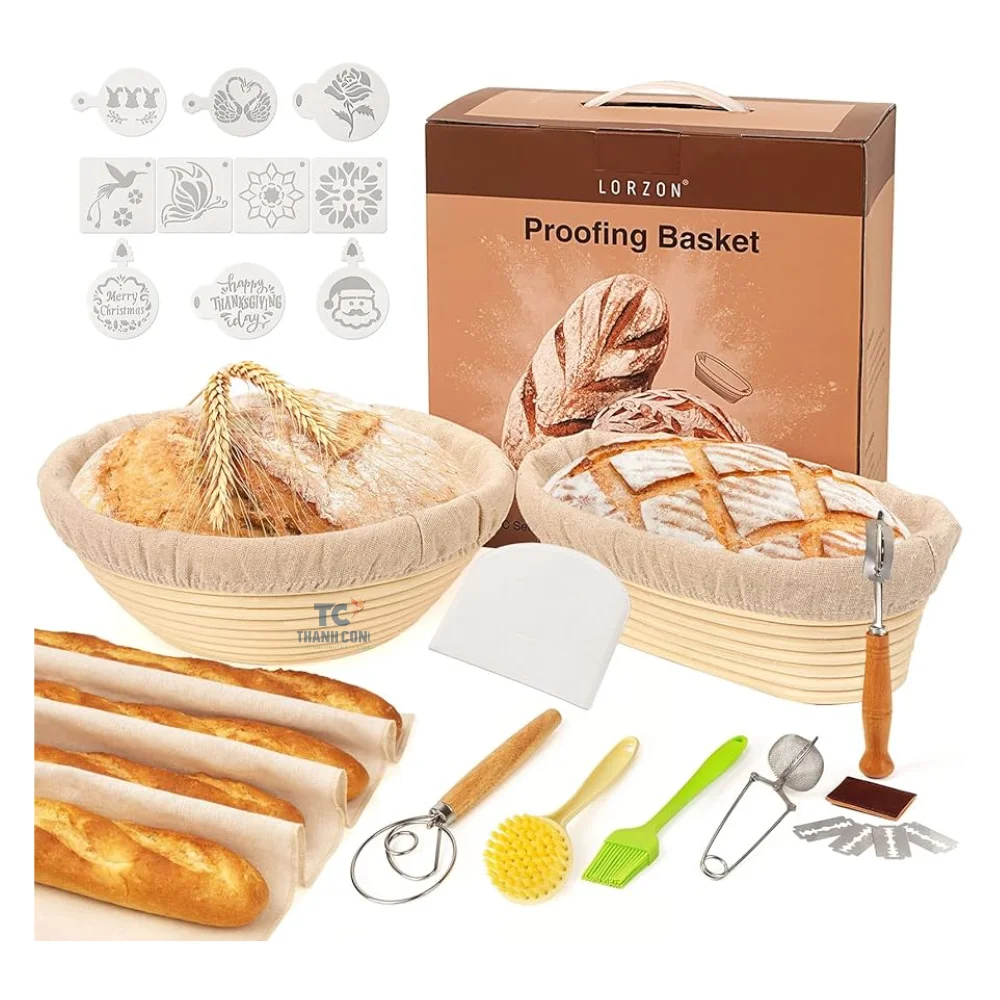 Proofing Basket Linear Bread Rising Storage Banetton Oval 11 Inches Baskets For Sourdough Rattan Banneton Proving