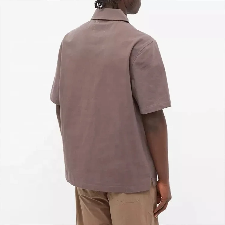 Wholesale nylon short sleeve zip up work men polo t shirt