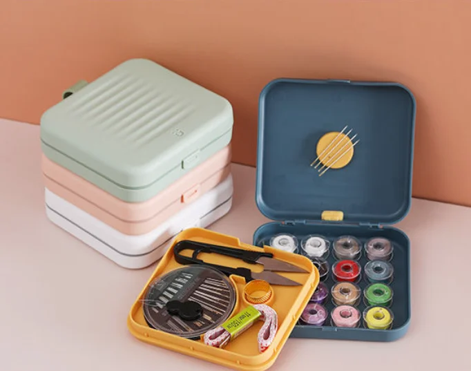 DIY Portable Emergency Travel Sewing Kit With Magnetic Household Sewing Needle Kit Box