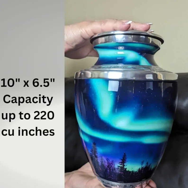 Aurora Urn for Adult Human Male and Female The Northern Lights Urn for Cremation