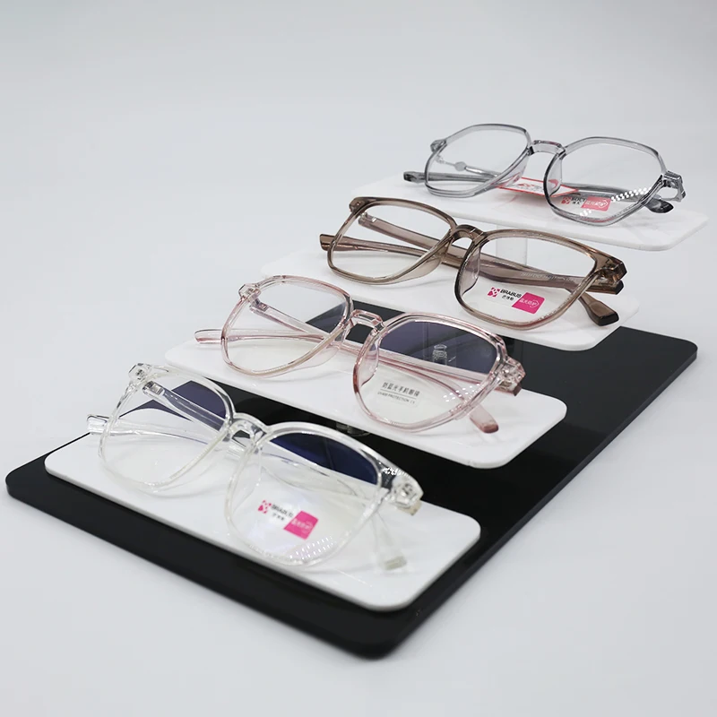 Sunglasses retail shop Optical glasses rack design red white acrylic shelf sunglass stand display props tray