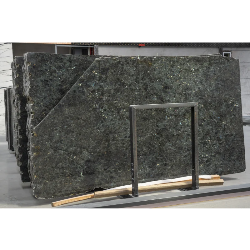 Highly Polished Lemurian Blue Granite Stone Slab