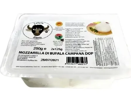 Made in italy fresh white cheese mozzarella di bufala dop 250 gr
