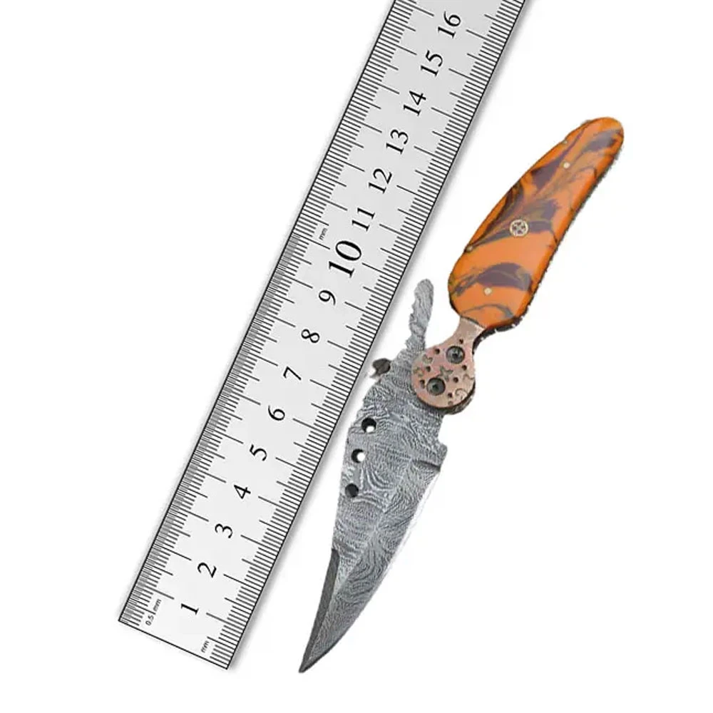 Customized Outdoor New Camping Folding Knife Multifunctional Foldable Knife with Leather Cover at cheap price OEM Service