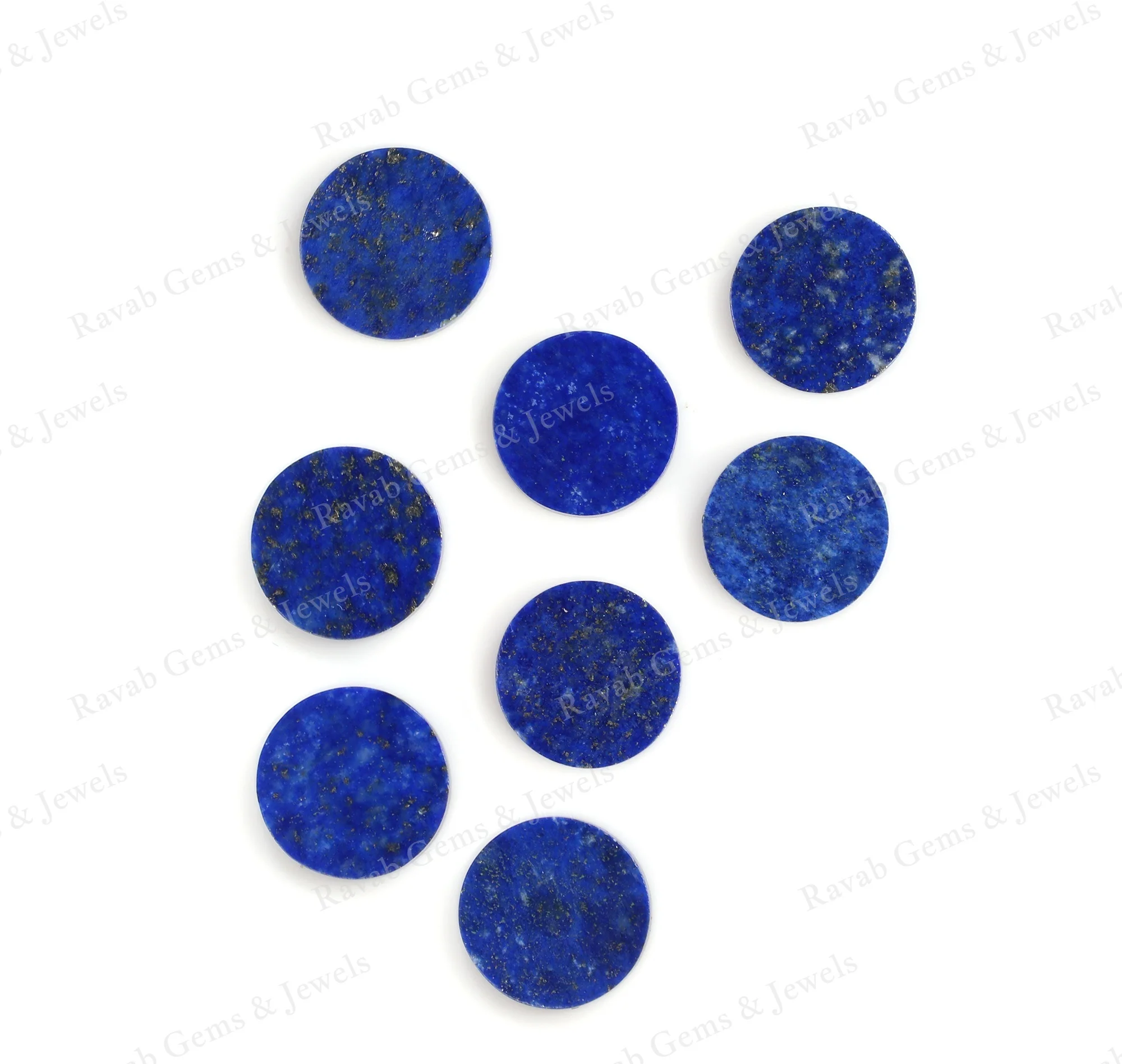 Высокое качество доступная цена натуральный голубой лазурит 14 мм плоская монета круглый драгоценный камень ювелирные изделия из драгоценных камней