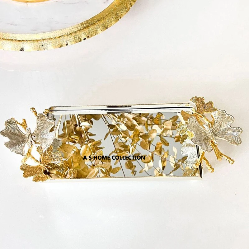 floral golden elegant decorative Design Chocolate Serving Tray In brass Gold Color Superior Quality Hotel Sweet Chocolate Tray