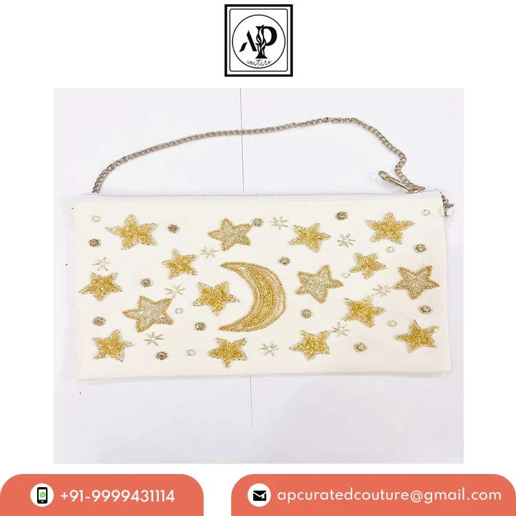 2023 Exclusive Range Premium Quality Indian Beadwork Handcrafted Clutch with Tassels for Wedding Evening Party Wear