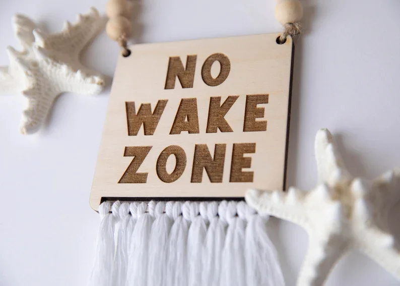 Nursery Decor Baby Sleeping No Wake Zone Little Man Cave  wood sign