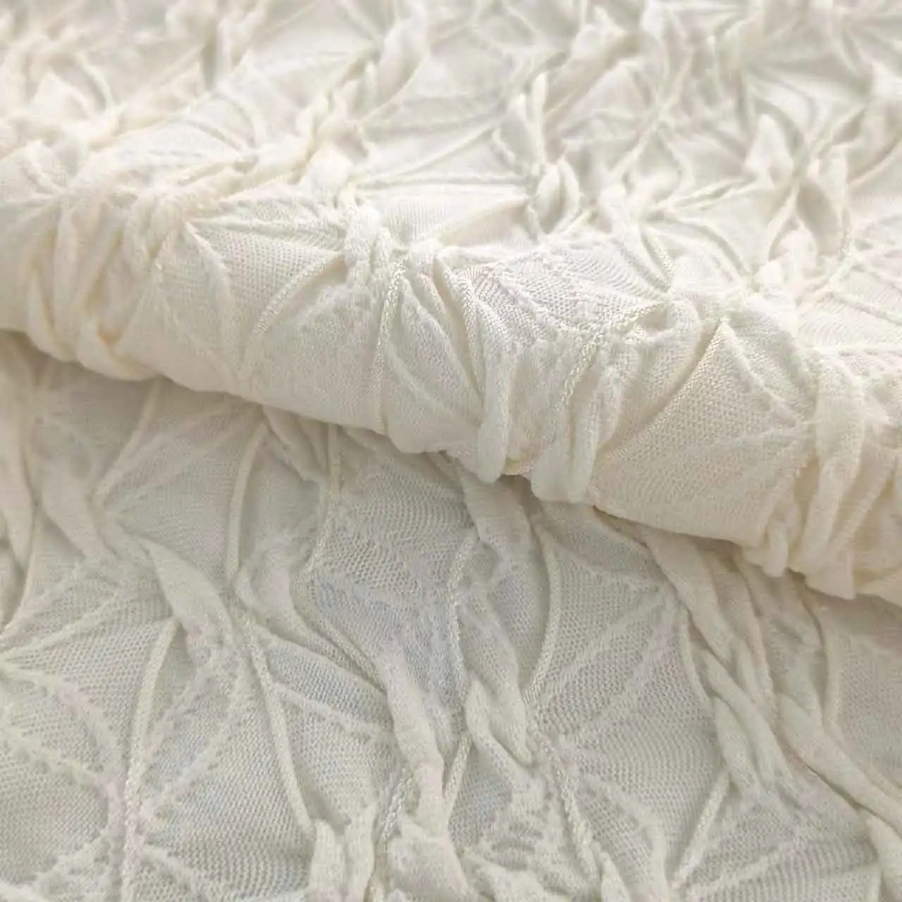 2024 New Arrival Soft 90% Polyester 10% Spandex Elastic Stretch Jacquard Pleated Knit Fabric For Women Dress