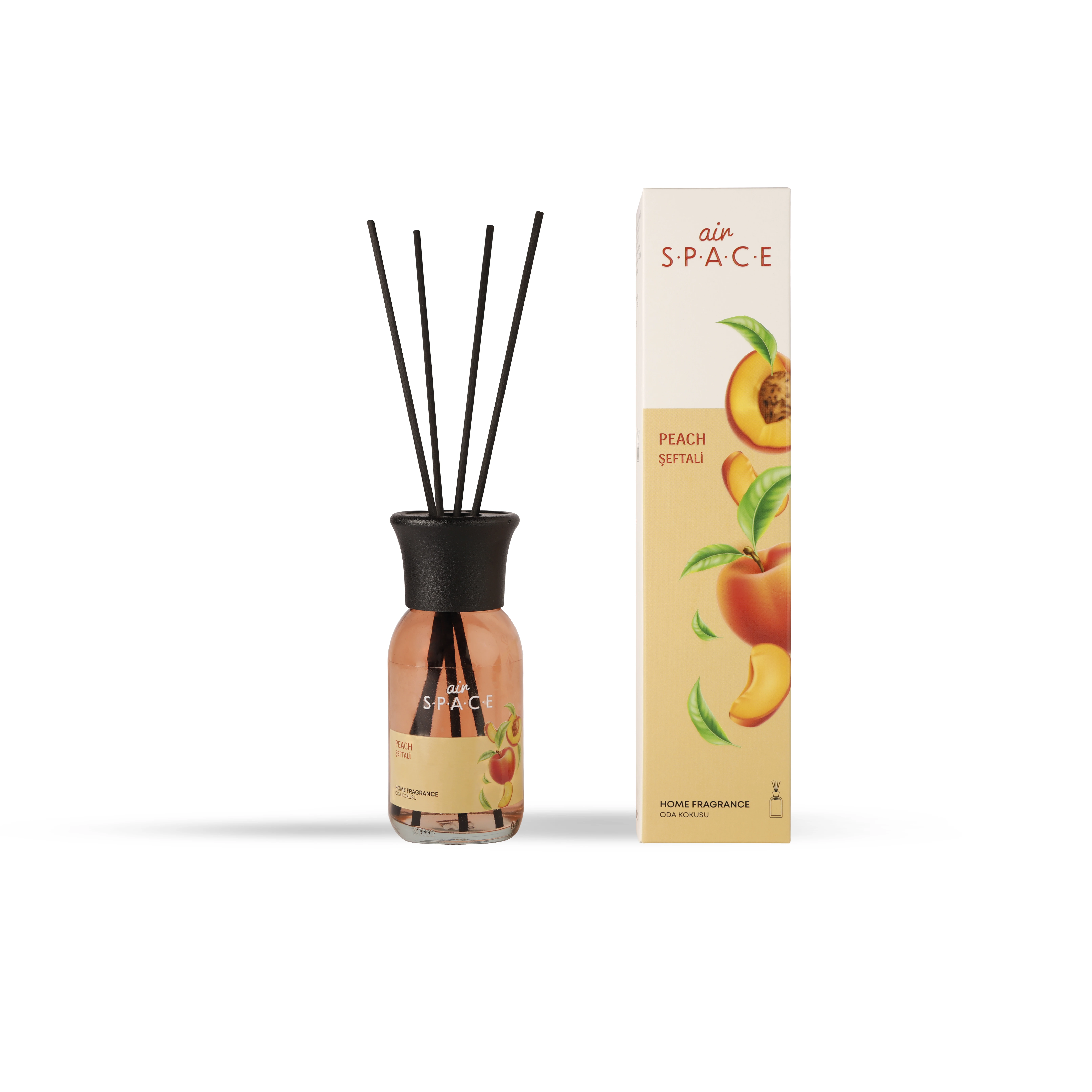 100 ML Air Space Peach Reed Diffuser Fragrance Home Fragrance Reed Diffuser Aromatic Scent Fiber Sticks Made in Turkiye