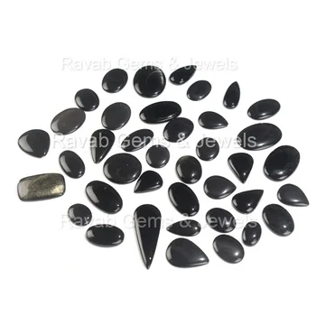 Оптовая продажа натуральный черный оникс кабошоны высокого качества гладкие полированные смешанные формы свободные драгоценные камни для изготовления ювелирных изделий