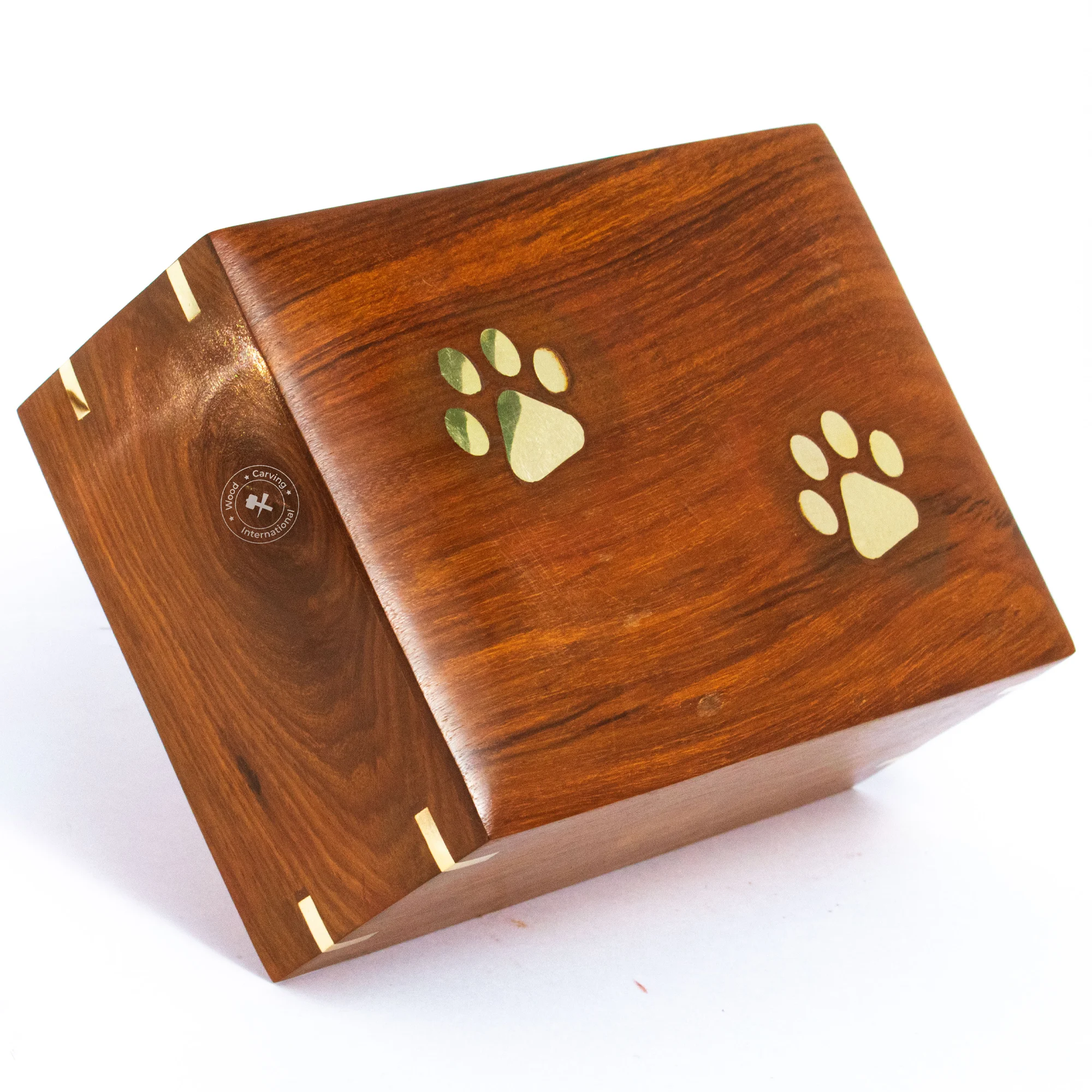 Brass Inlaid Paws Pet Cremation Urns for Pets Ashes Premium Dogs & Cats Ash Urn Pet Supples Memorial Small to Large Sizes