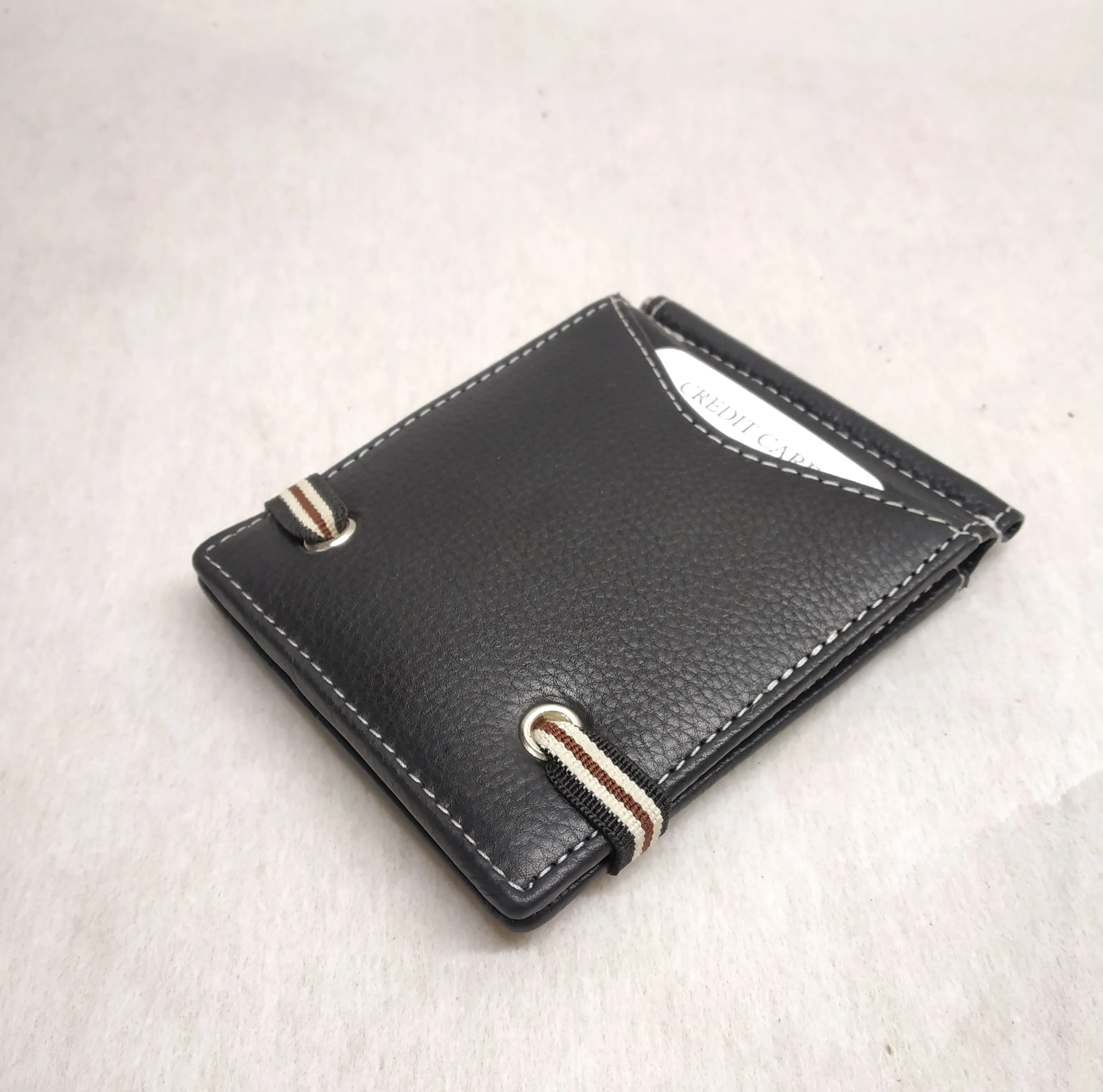 2024 Men Leather RFID Blocking Anti Theft Minimal Design Money Clip Cash ID Wallet Card Holders Women Wholesale Bulk Exporter