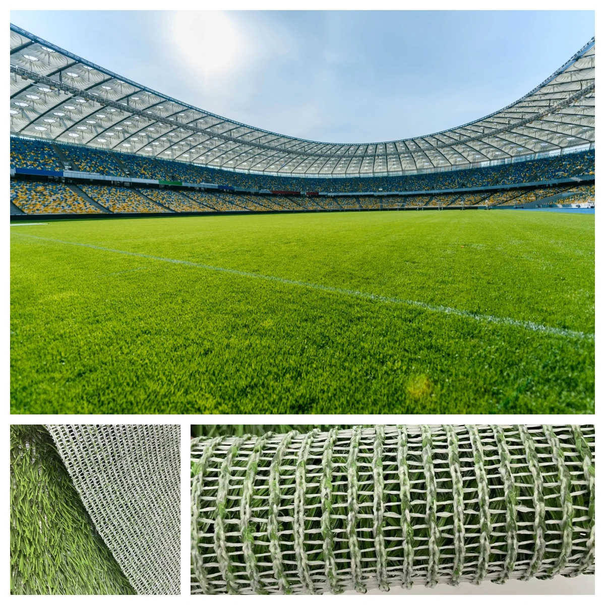Tianlu PE Hybrid Sports Grass Green Football Stadium Artificial Turf with Real Natural Grass Hybrid Turf Carpet