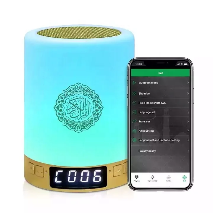 azan clock Hot Selling Muslim Wireless Quran Islamic Gift Stereo Sound Speaker Led  Colorful Light MP3 Quran Player  gift