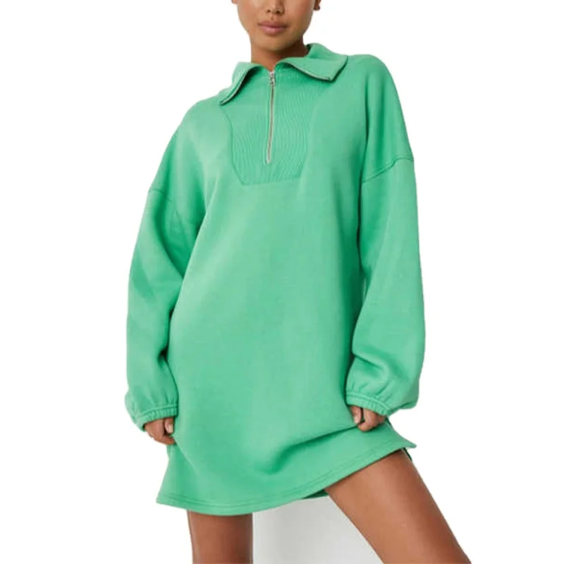 premium quality breathable Custom Round Neck Turtleneck Oversized Plain Pullover Long Sweaters Plus Size Women Sweater Dress