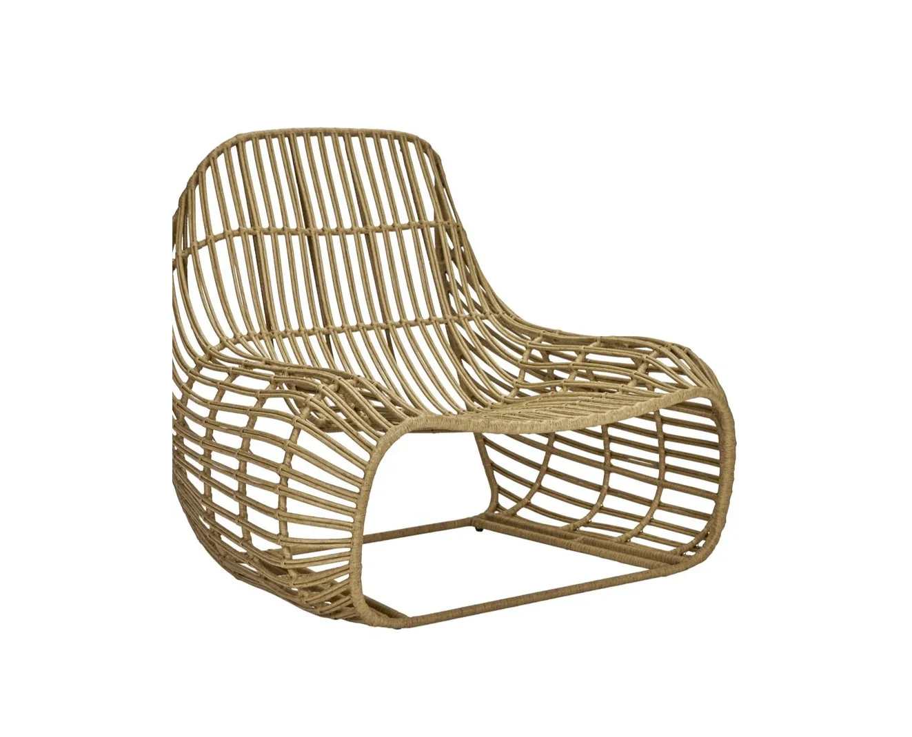 High-quality naturally weather-resistant rattan wicker bamboo curvy outdoor lounge chair for home decor manufacture from Vietnam