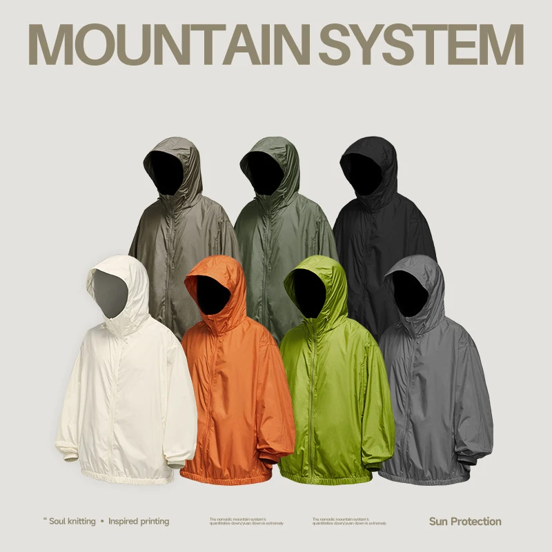 2024 Spring Summer Outdoor Sun and UV Protection Running Wind Breaker Jacket Lightweight Waterproof Tracksuit with Pouch