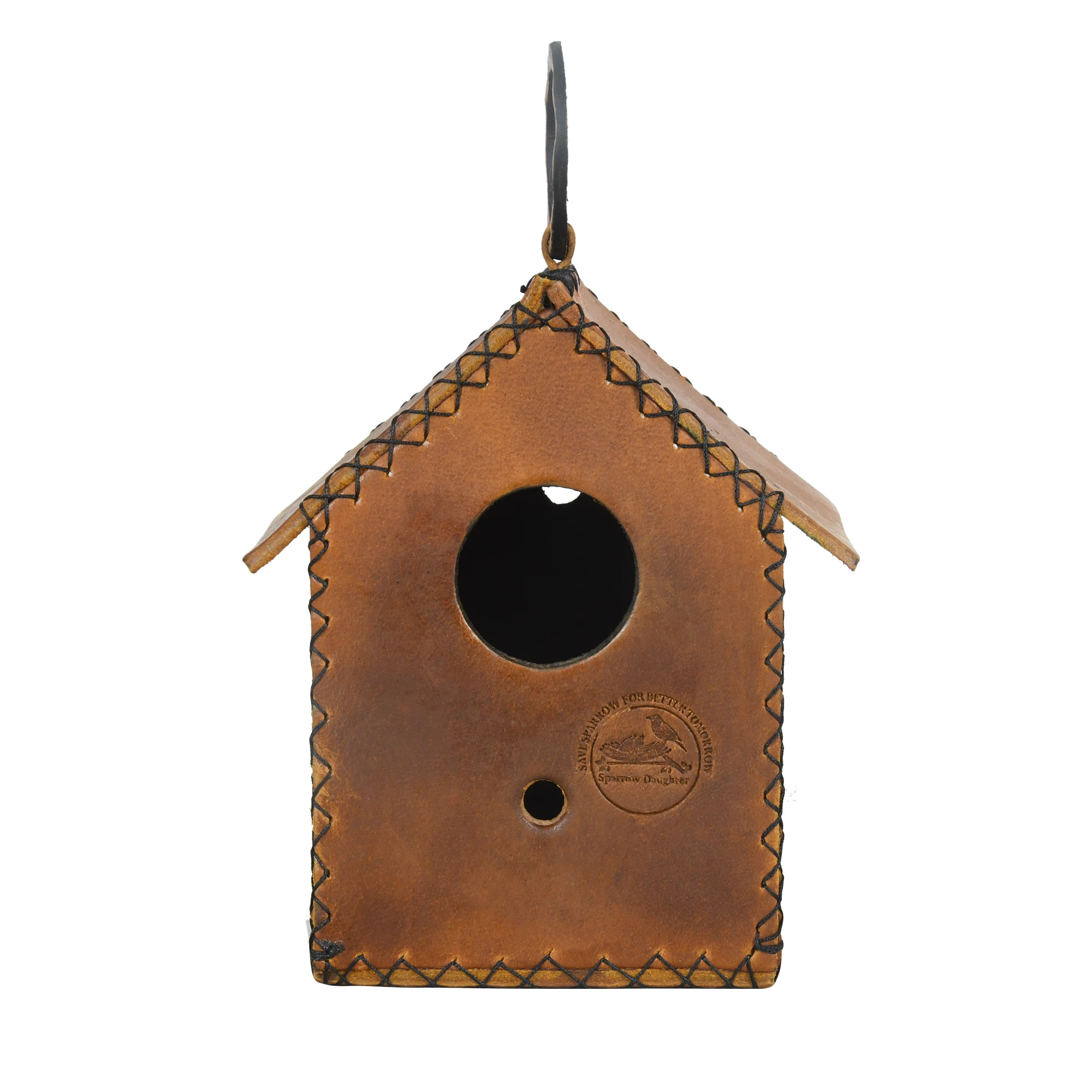 VT Leather Hand Crafted Bird House Hanging Type Bird Natural Environment Space Provider Totally Safe & Secure