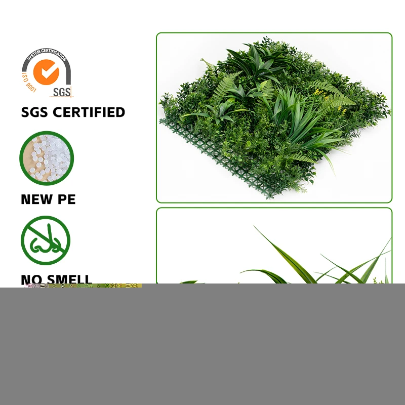 In Stock Living Wall Panels 3D Artificial Plant Wall Plastic Outdoor Green Lawn for Wall Hedge Privacy Screens Decor