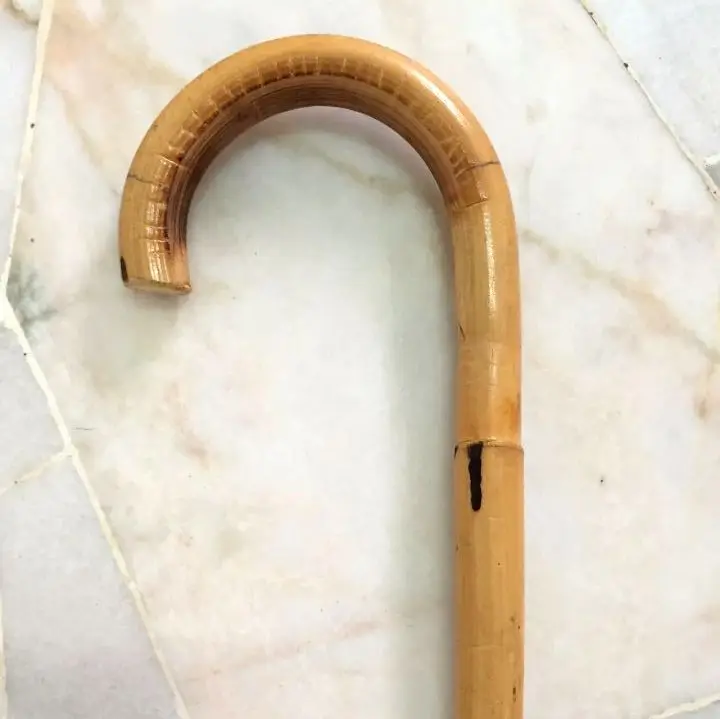 Natural rattan wood walking stick with natural color