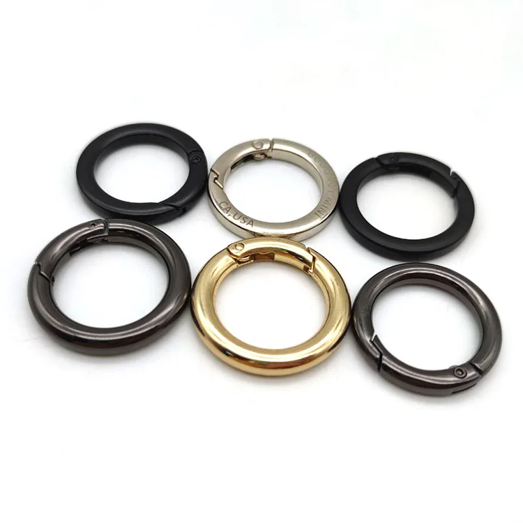 YYX Round Spring Snap Hooks Open Gate O Ring Carabiner Clip Round Ring Carabiner O Shape Spring Ring