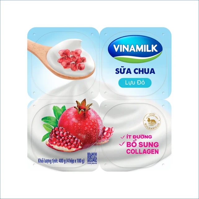 Винамилк-ложка йогурт-гранат-меньше сахара-больше коллагена-100 г x 48 коробок в коробке сухое молоко Халяль ISO