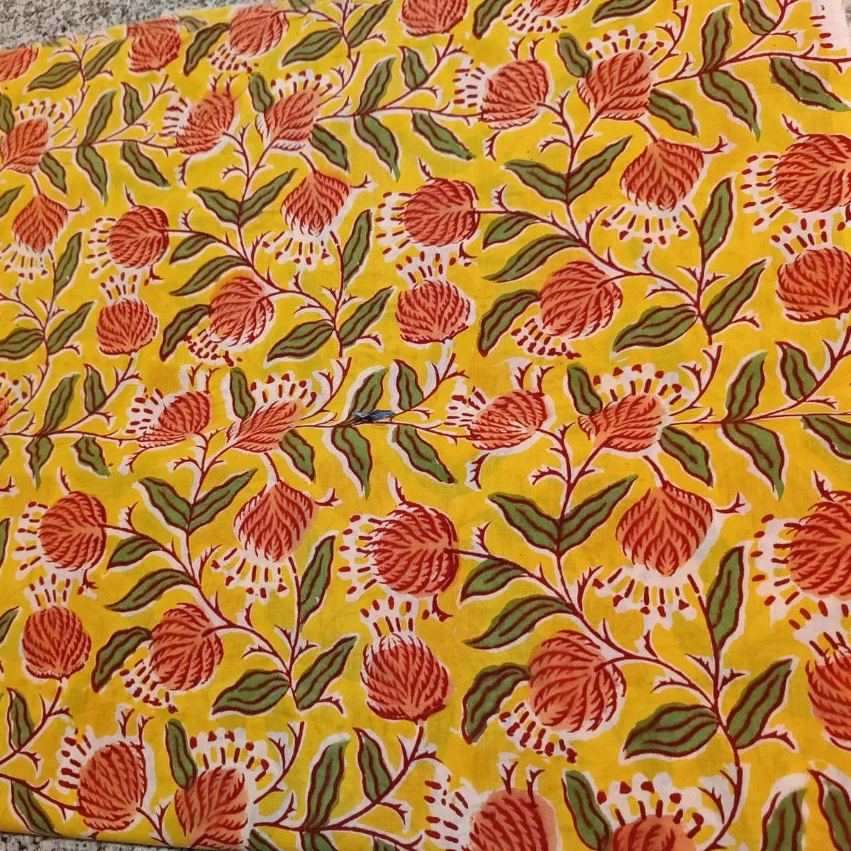 Bohemian Hand Block Printed Cotton Textile Soft and Breathable Cotton Fabric Block Printed Cotton Material for Crafts Bulk order