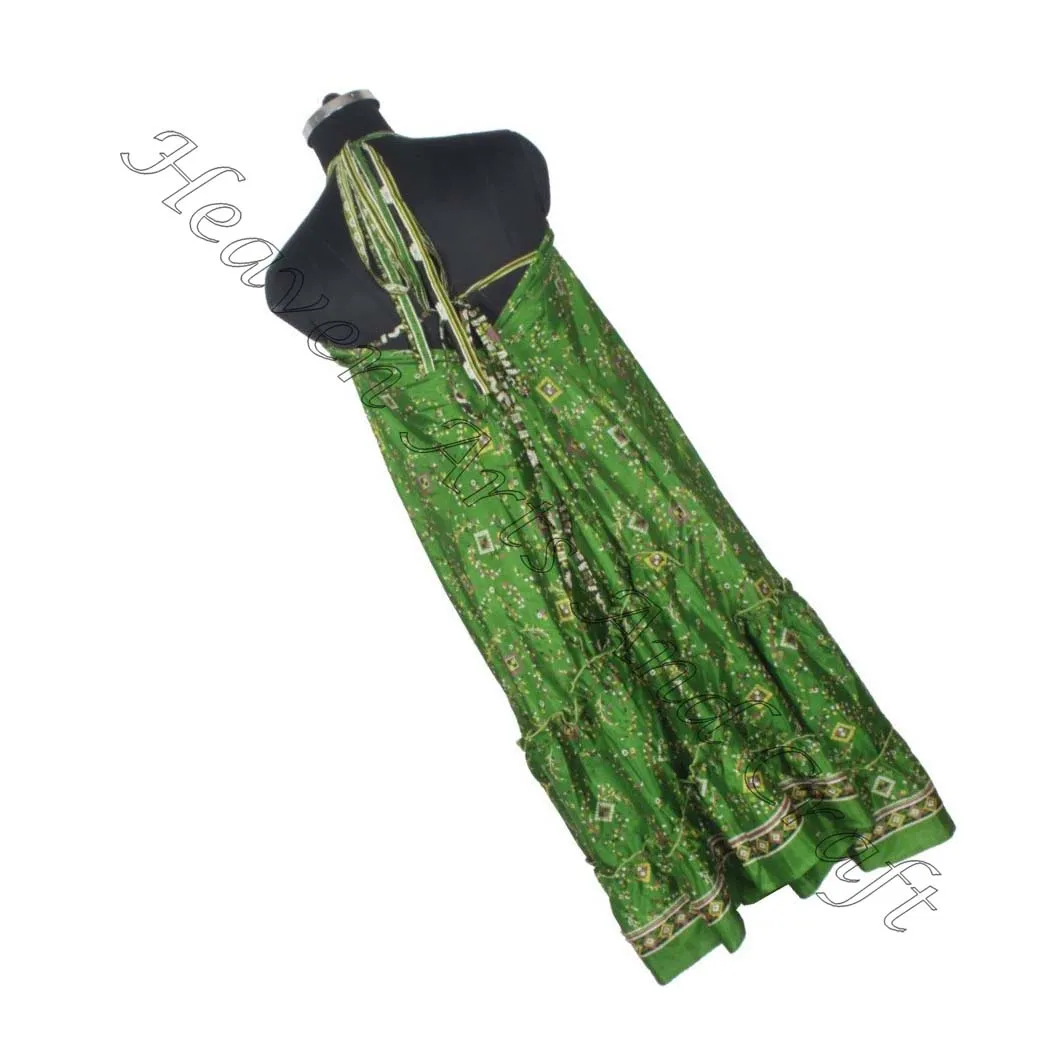 Hit 2023 Indian Handmade Vintage Sari Silk Maxi Dress Ladies Elegant Dinner Gown Sleeveless Evening Gowns Womens Dress