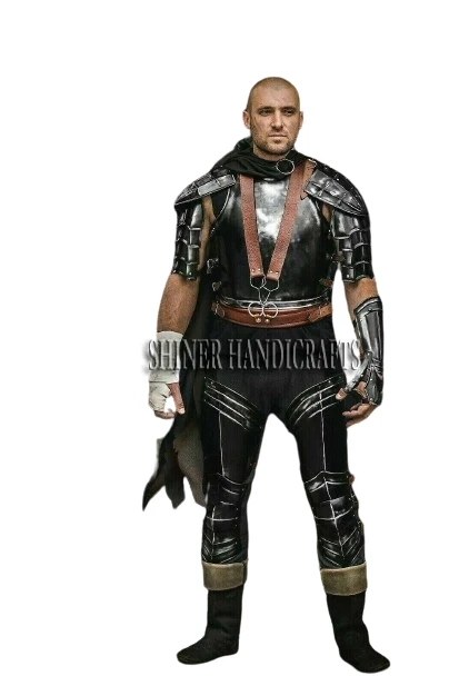 Medieval Guts Berserk Half Armor Suit Warrior Wearable Costume Black Polish Half Suit Pauldron Warrior Shoulder Jacket Halloween