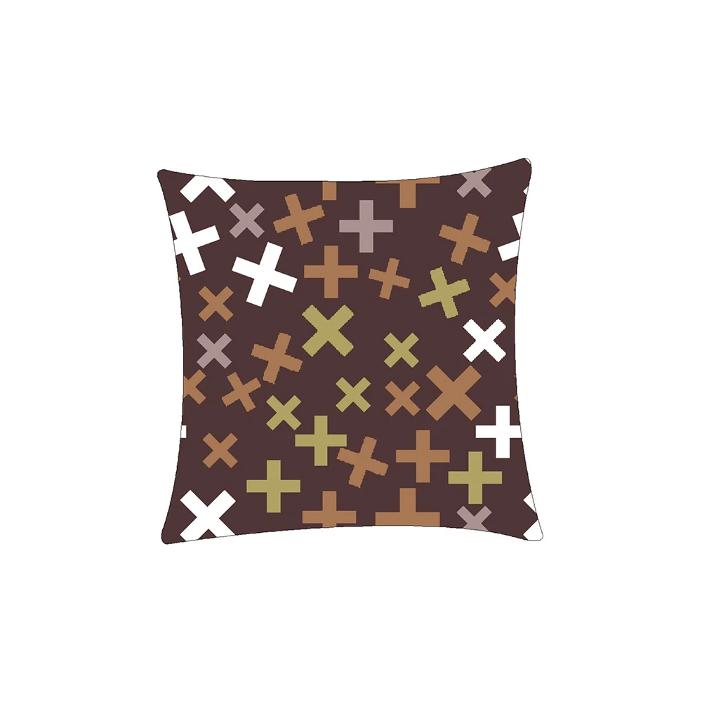 Good Quality Geometric Pattern 100% Cotton Linen Pillowcase Cushion Cover With Private  Label