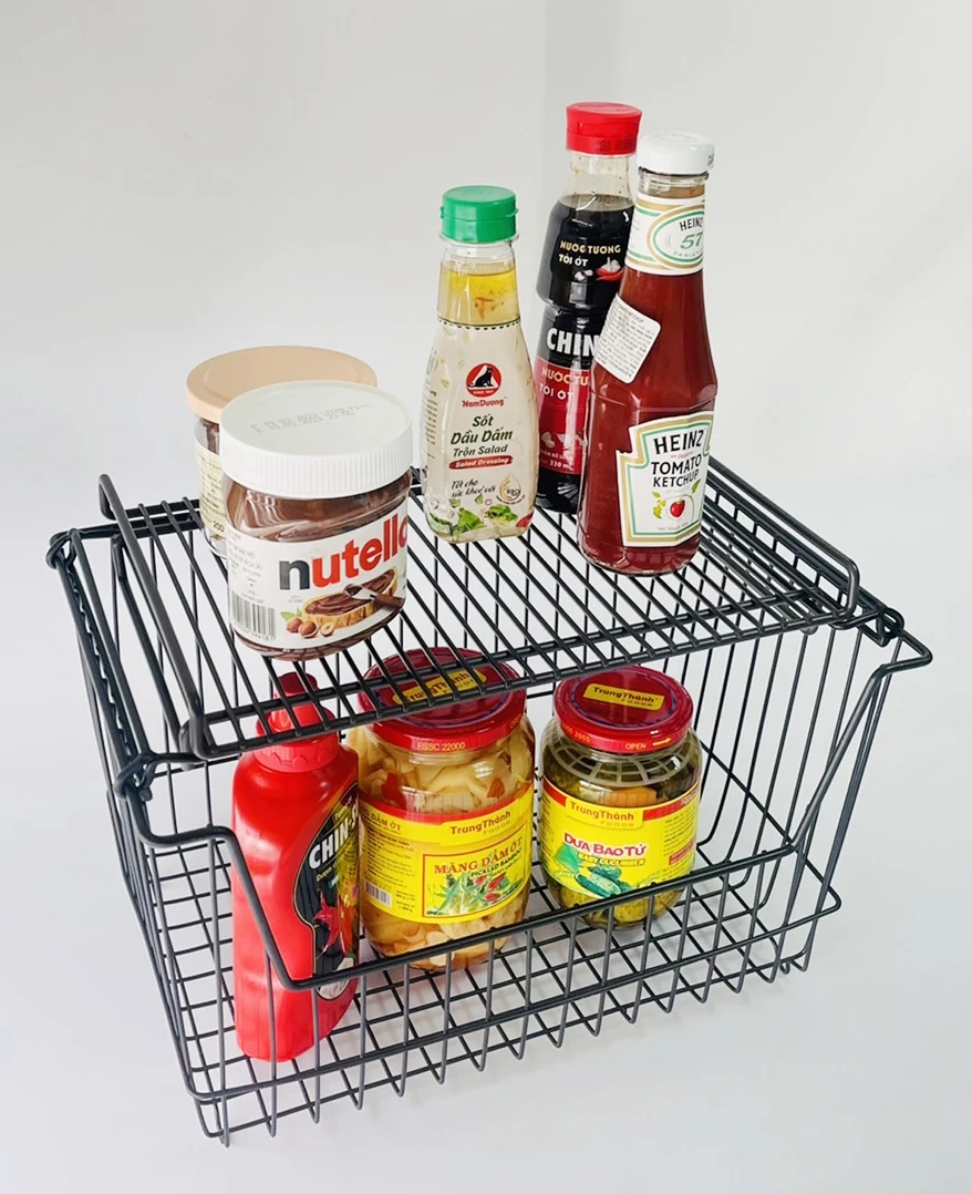 Big Wire Basket  14x10,5x9 2 Baskets 1 Cover Japan Standard Made in Vietnam