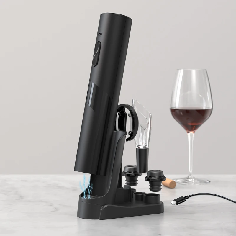 Hot sell Kitchenware Electric Wine Opener Corkscrew Automatic Bottle Opener USB Rechargeable  Red Wine Opener Set