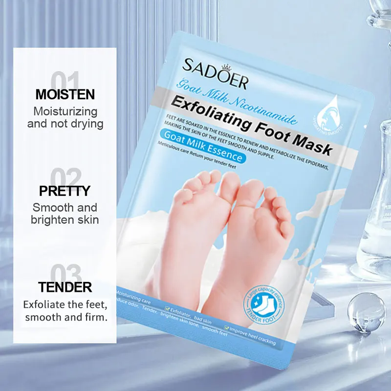 Private Label Nourishing Lavender Milk Exfoliating Foot Mask Effective Natural Foot Peel Mask Hydrating Peeling Foot Mask Sheet