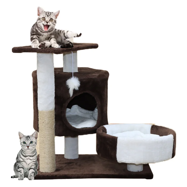 Simple cat tree with cat catching post and jumping platform for wholesale cat nest toys