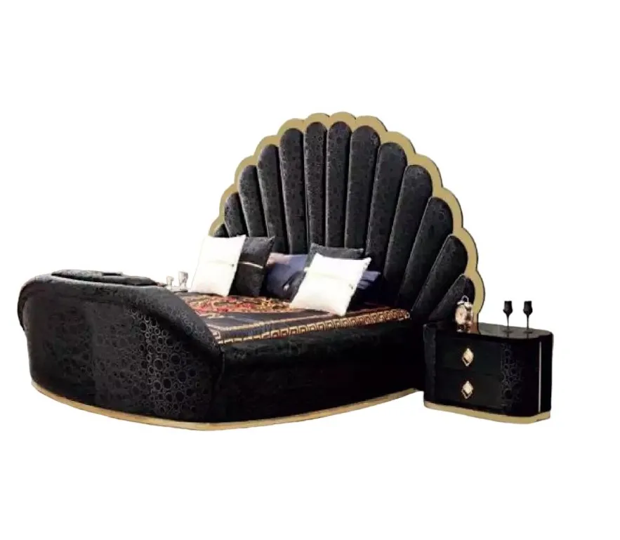 Bedroom bed 2x bedside tables luxury bed set complete design furniture 3 pieces.