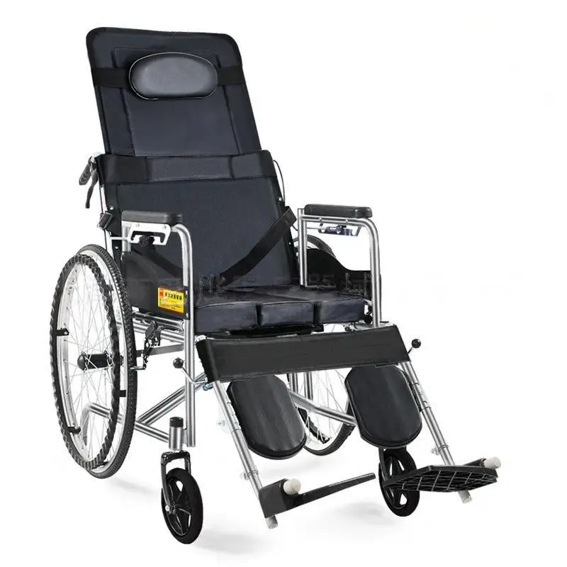 Rehabilitation Therapy Manufacturer wholesale wheel chair  for the elderly and disabled folding wheelchair with toilet table