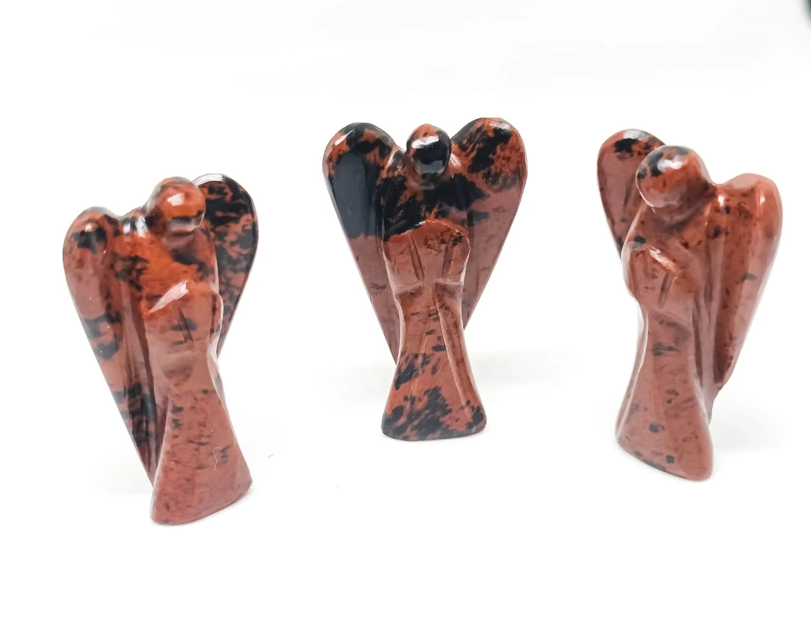 Wholesale High Quality Natural 2 Inch Mahogany Obsidian Stone Angel For Healing & Reiki Use From India